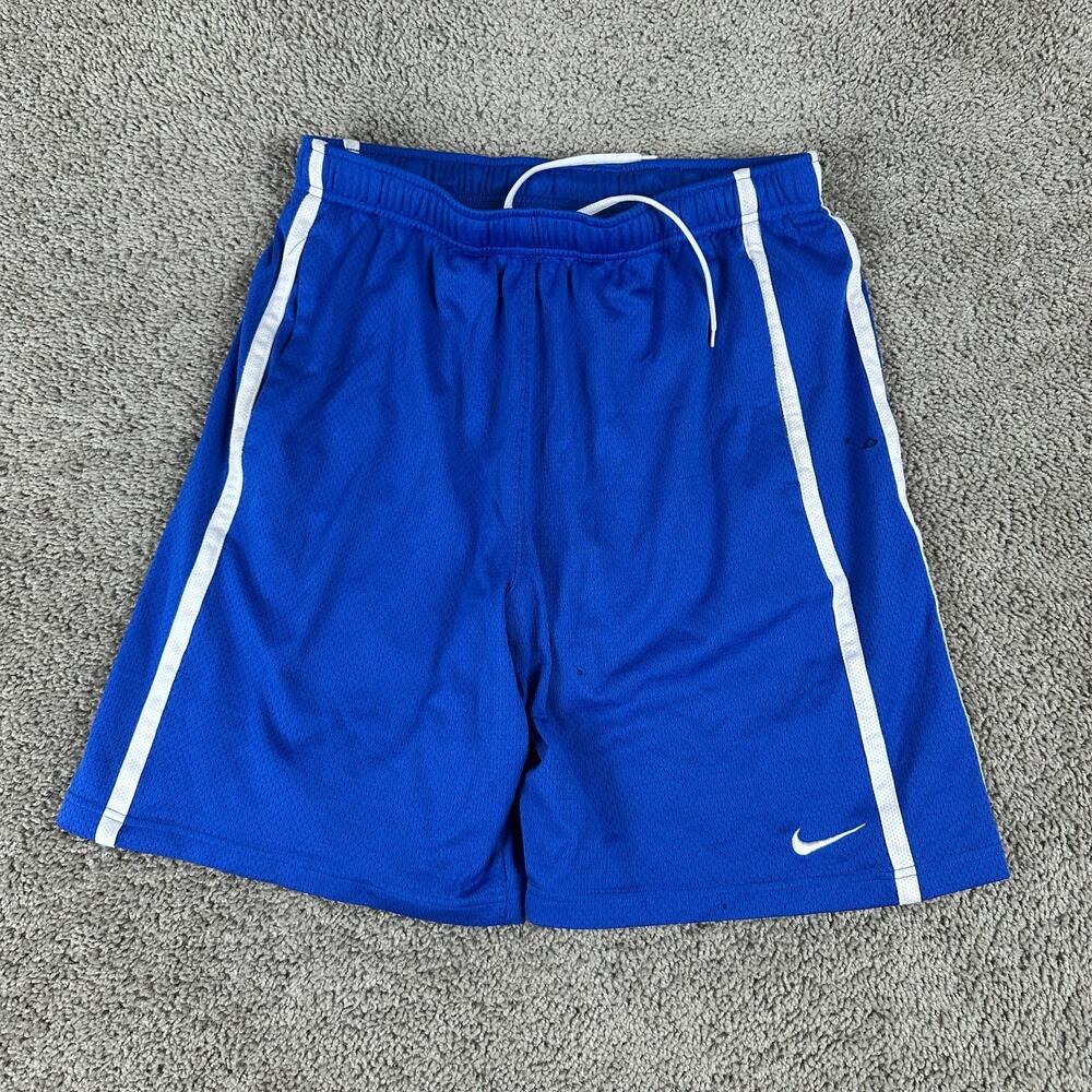 Nike Men's Royal Blue and White Basketball Athletic Shorts
